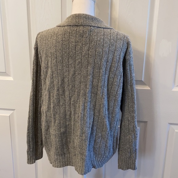 Cable knit gray wool blend cardigan size 2X - Picture 5 of 6